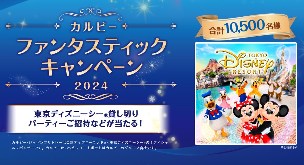 ①カルビー応募券300点分　東京ディズニーファンタスティックキャンペーン2024 カルビー　ファンタスティックキャンペーン　2024　応募券300点分（10口） 　ディズニー　Calbee 応募マーク